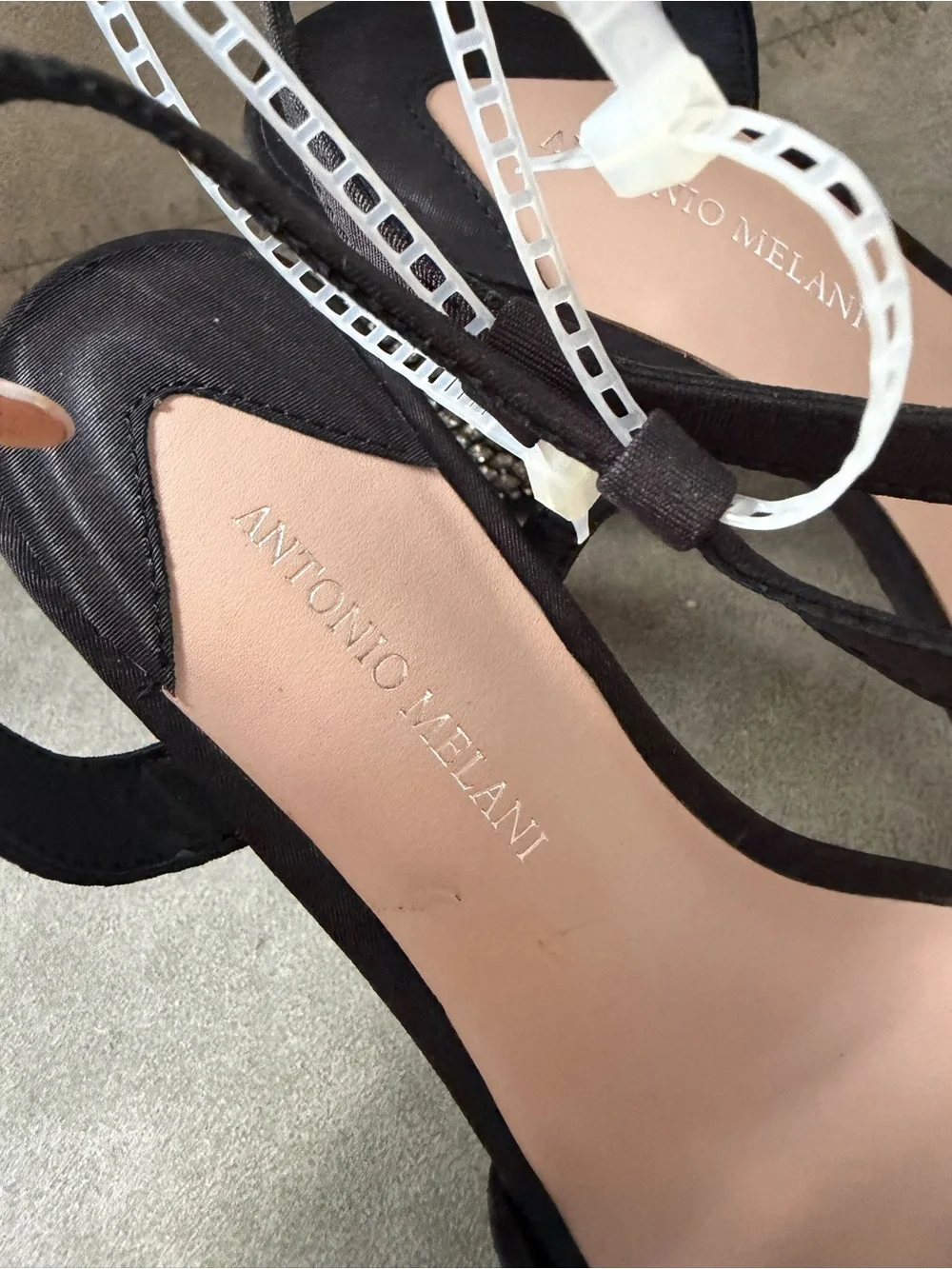 NEW Antonio Melani Larie Rhinestone Satin Slingback Dress Sandals Sz 6.5